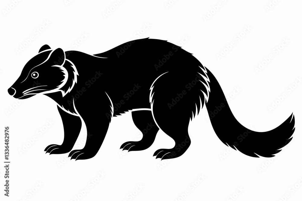 Fototapeta premium binturong line art silhouette vector illustration