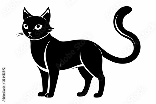 cat line art silhouette vector illustration