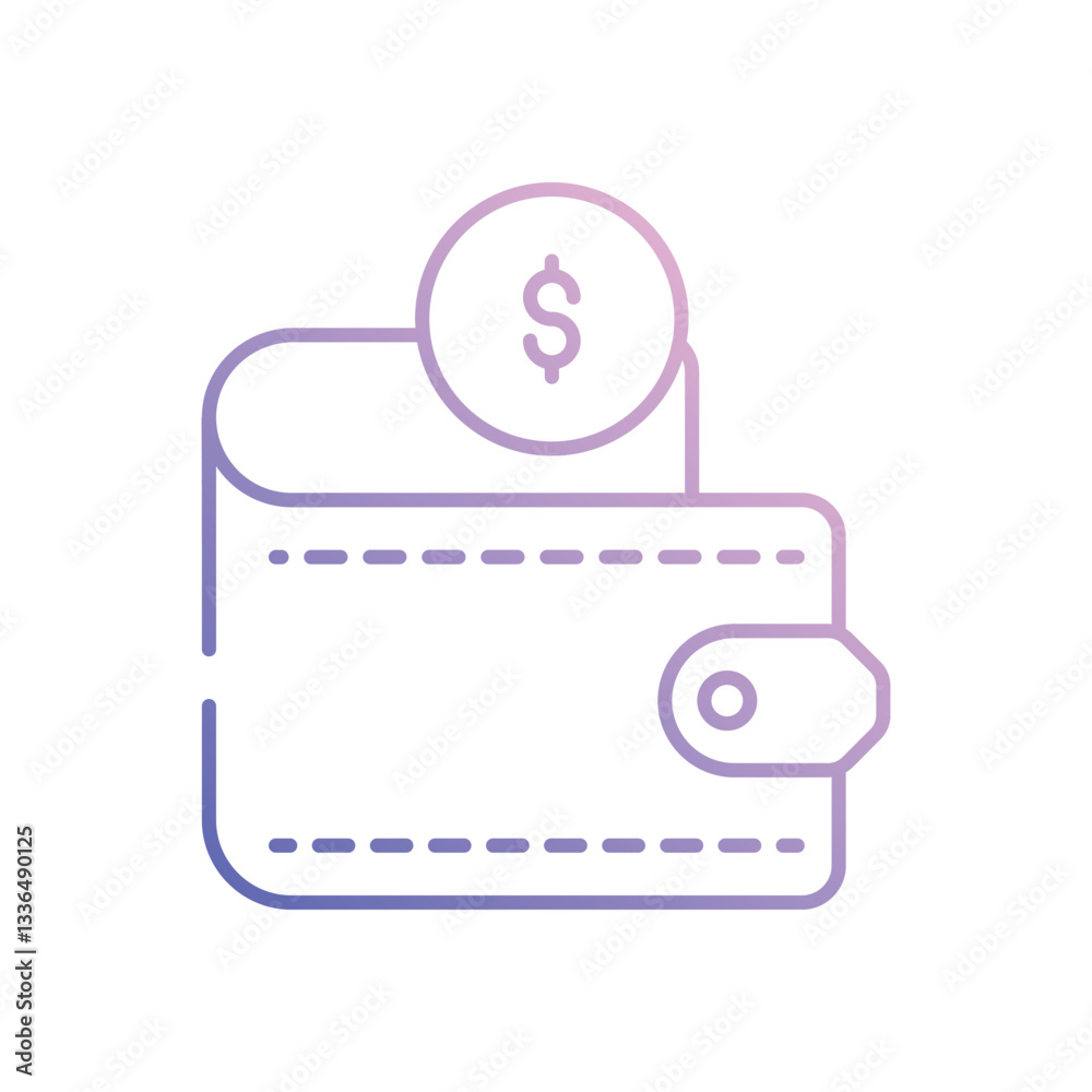 Wallet vector icon stock illustration Wallet vector icon stock illustration