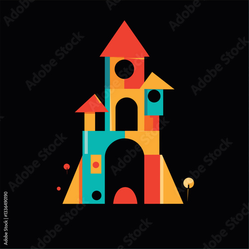 think of some simple abstract vector modern logo that look like a playground