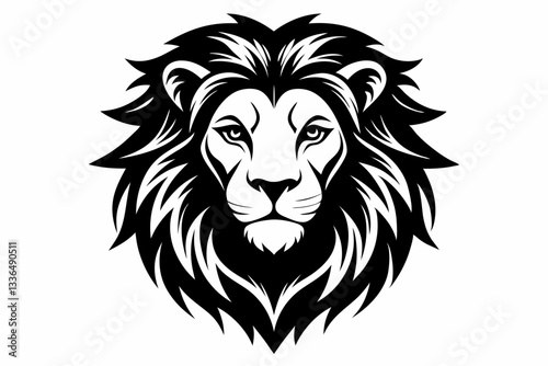 lion head line art silhouette vector illustration
