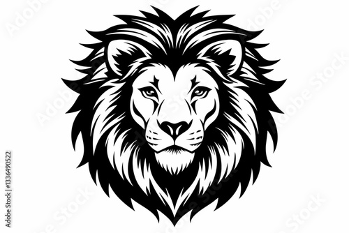 lion head line art silhouette vector illustration