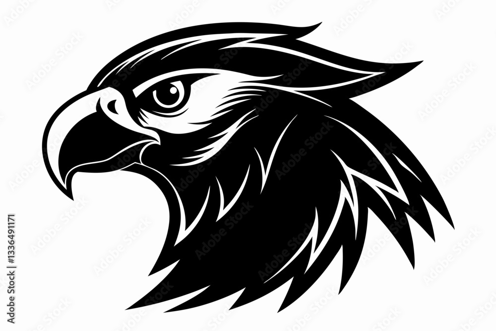 Fototapeta premium macaw head line art silhouette vector illustration