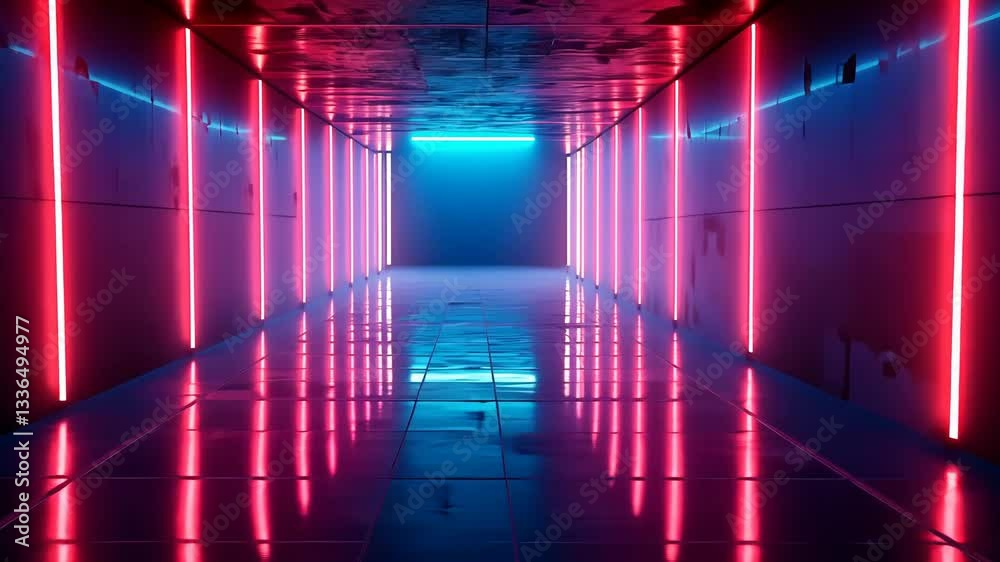 Neon tunnel hallway Neon tunnel hallway