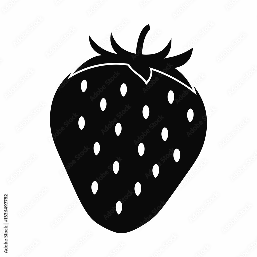 Strawberry vector illustration on a black background Strawberry vector illustration on a black background