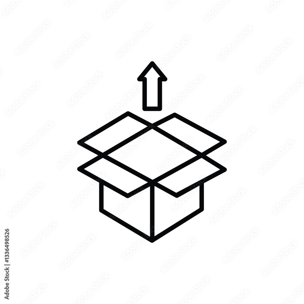 Open Box vector icon stock illustration Open Box vector icon stock illustration