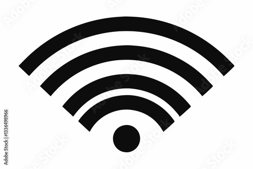 wifi wireless internet signal flat icon line art silhouette vector illustration