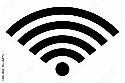 wifi wireless internet signal flat icon line art silhouette vector illustration