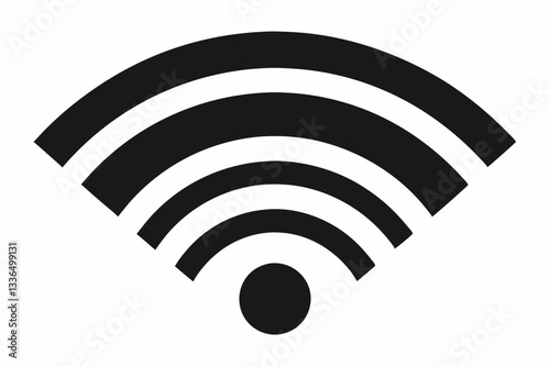wifi wireless internet signal flat icon line art silhouette vector illustration