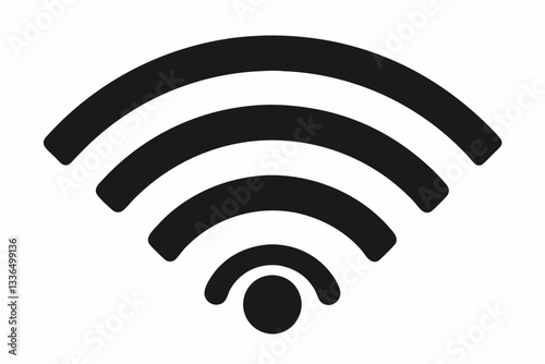 wifi wireless internet signal flat icon line art silhouette vector illustration
