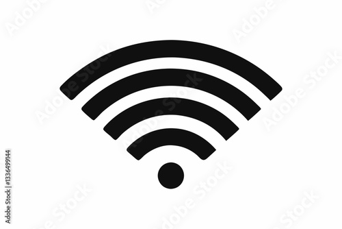 wifi wireless internet signal flat icon line art silhouette vector illustration