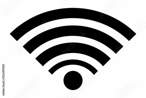 wifi wireless internet signal flat icon line art silhouette vector illustration