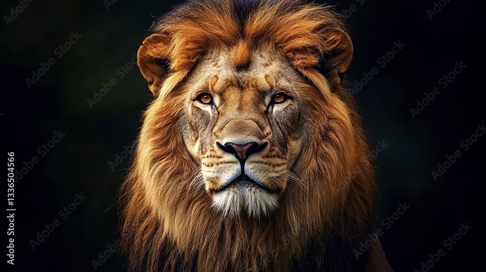 Fototapeta premium Majestic Lion Portrait Close-up