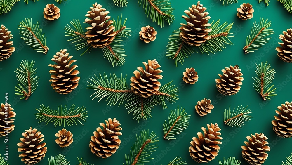 Obraz premium pine cones on a wooden background