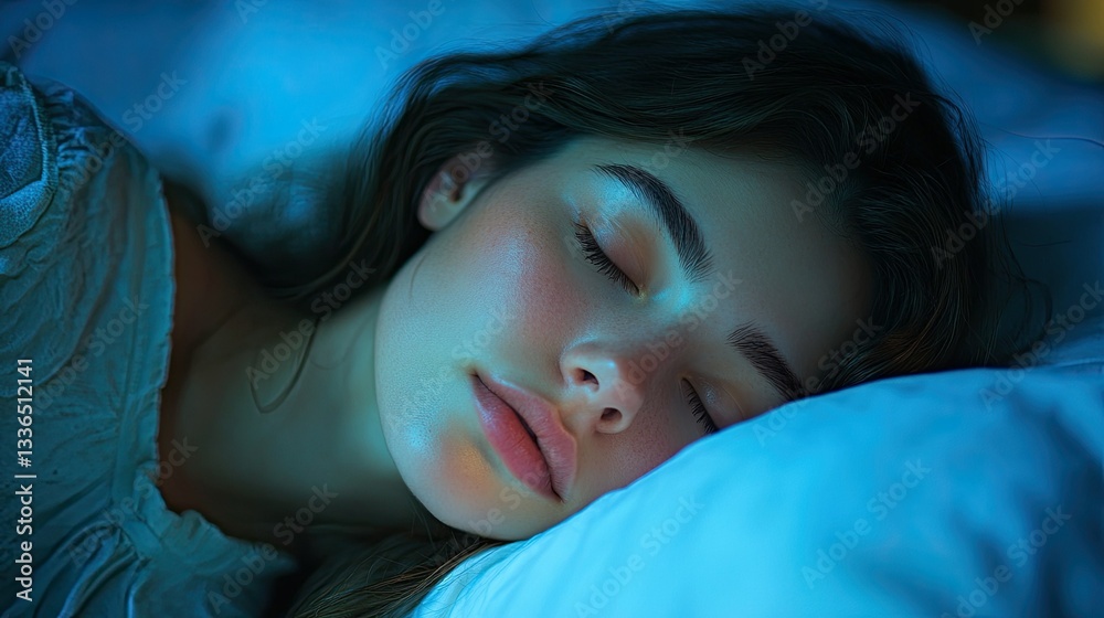 Beautiful woman sleeping peacefully in bed Beautiful woman sleeping peacefully in bed