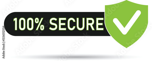 100 Secure Website Guarantee Icon. Badge for commerce website.