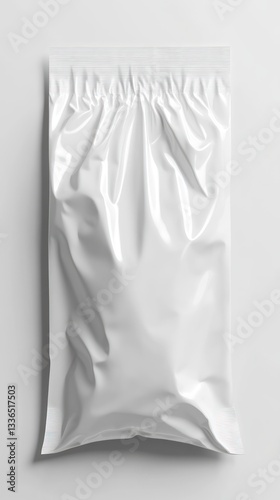 A white plastic package in a vertical standing position