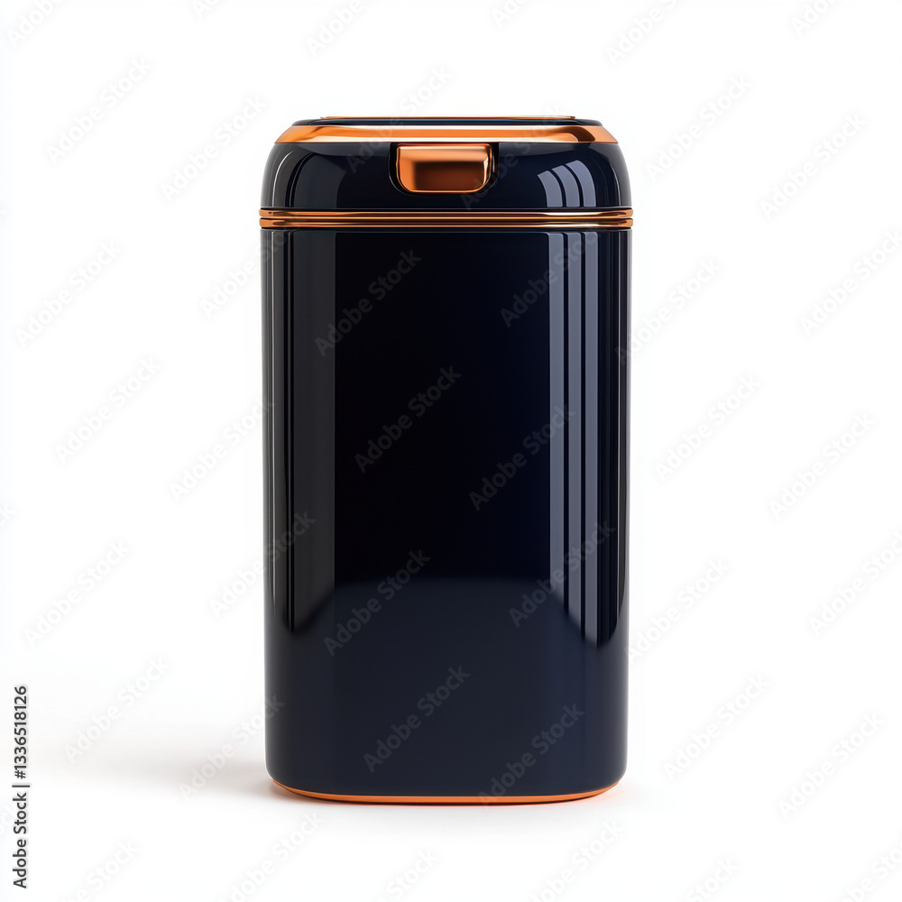 Black and copper trash can with automatic features designed for efficient waste disposal while adding a touch of elegance and modern aesthetic to your home or office environment with stylish appeal Black and copper trash can with automatic features designed for efficient waste disposal while adding a touch of elegance and modern aesthetic to your home or office environment with stylish appeal