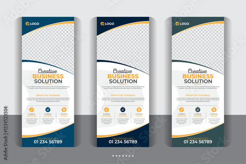 Business agency business pull up vertical display banner, Modern and stylish rollup banner design, luxury creative rollup, unique pull up banner template design.