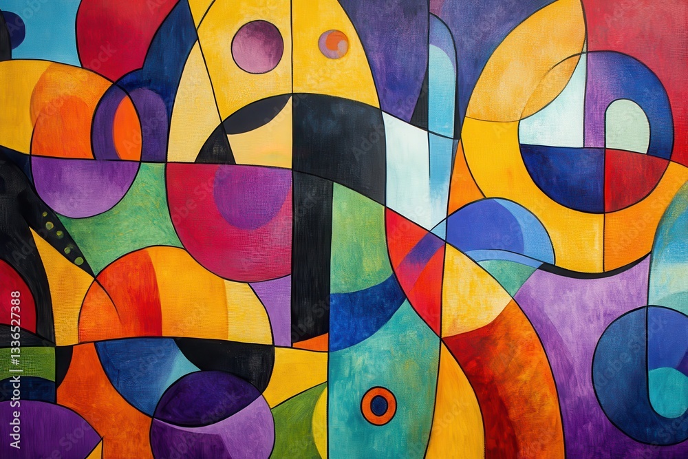 Fototapeta premium Abstract Colorful Geometric Art Painting
