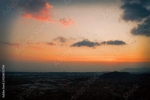 sunset in the city