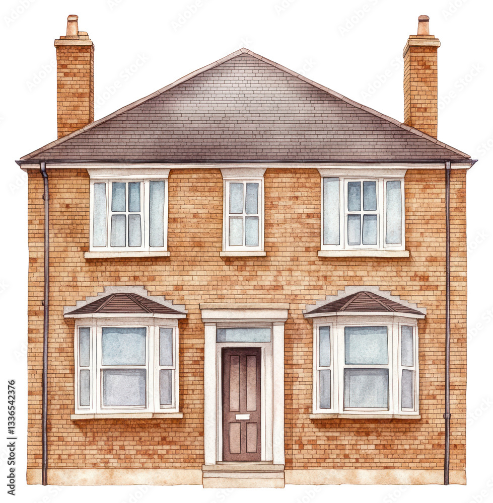 PNG Brown brick semi-detached houses architecture illustration building. PNG Brown brick semi-detached houses architecture illustration building.