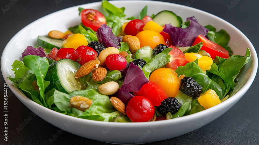 Fresh salad with colorful vegetables and nuts Fresh salad with colorful vegetables and nuts