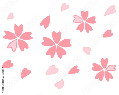 桜の舞い散る背景イラスト