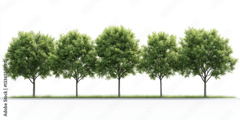 Fototapeta premium Row of lush green trees (1)