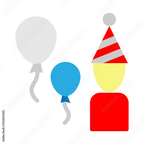 Birthday Bash Vector Flat Icon Design