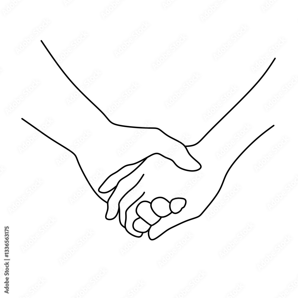Fototapeta premium vector of a couple getting married, dating, husband and wife, holding hands