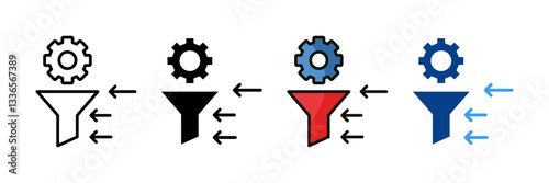 Filtering  Icon Set Multiple Style Collection