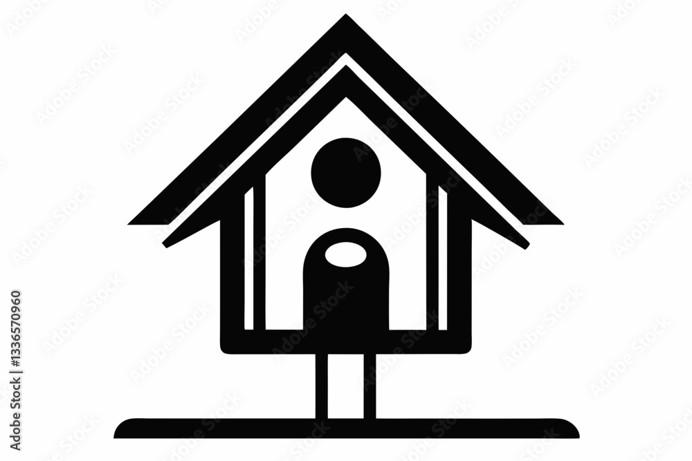 birdhouse icon line art silhouette vector illustration birdhouse icon line art silhouette vector illustration