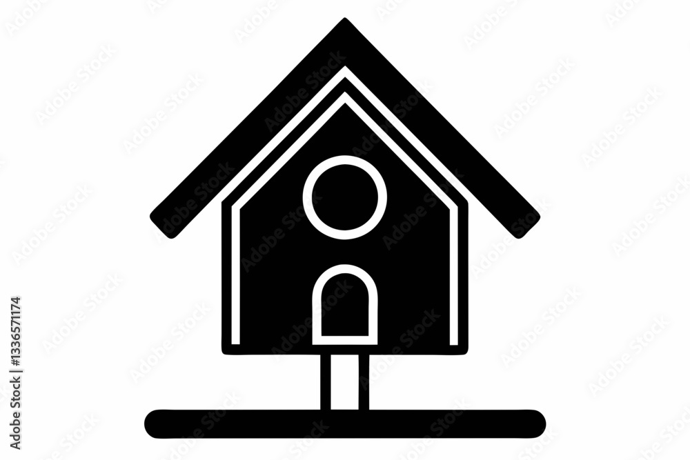birdhouse icon line art silhouette vector illustration birdhouse icon line art silhouette vector illustration