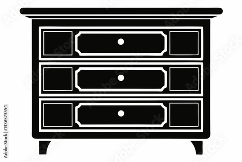 dresser line art silhouette vector illustration