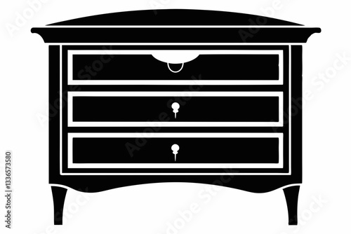 dresser line art silhouette vector illustration