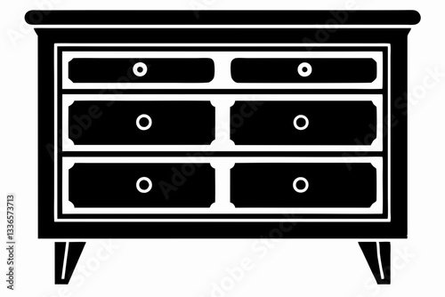 dresser line art silhouette vector illustration