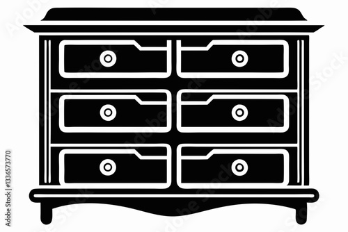 dresser line art silhouette vector illustration