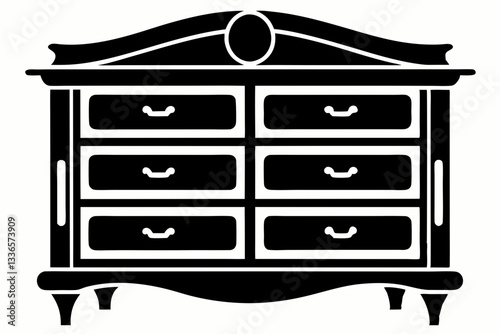 dresser line art silhouette vector illustration