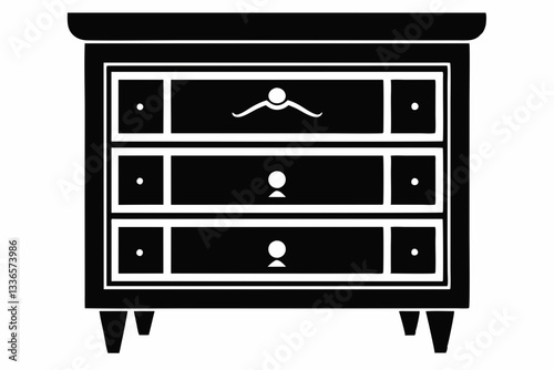 dresser line art silhouette vector illustration