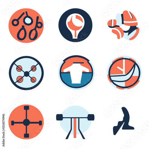Abstract Icon Set Design Elements, Minimalist Graphics, Creative Visuals, Web Design