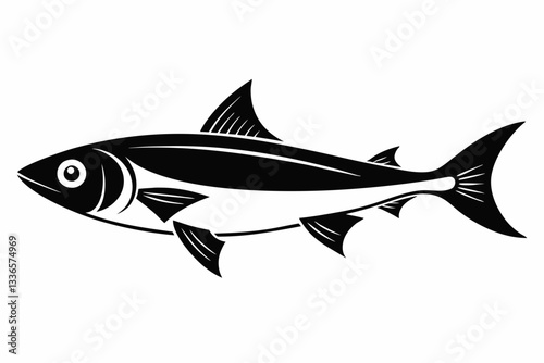 herring fish line art silhouette vector illustration