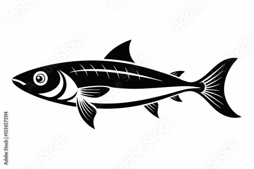 herring fish line art silhouette vector illustration