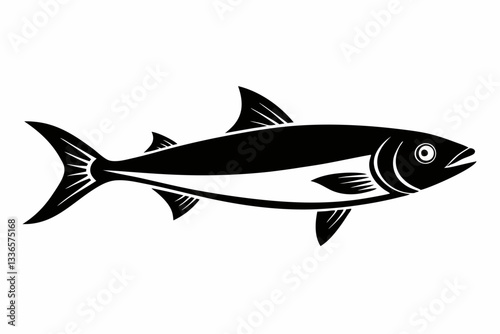 herring fish line art silhouette vector illustration
