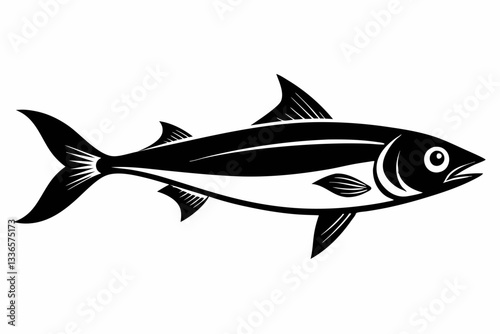 herring fish line art silhouette vector illustration
