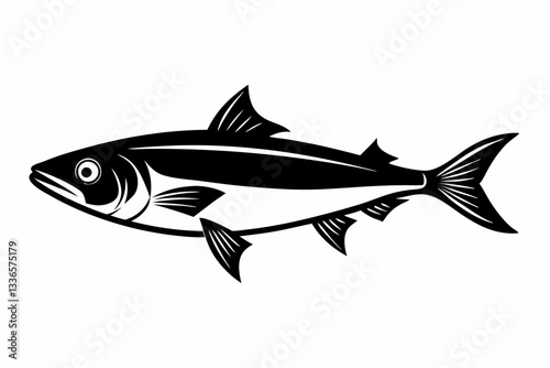 herring fish line art silhouette vector illustration