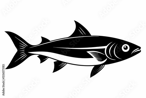 herring fish line art silhouette vector illustration