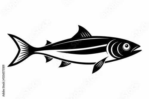 herring fish line art silhouette vector illustration