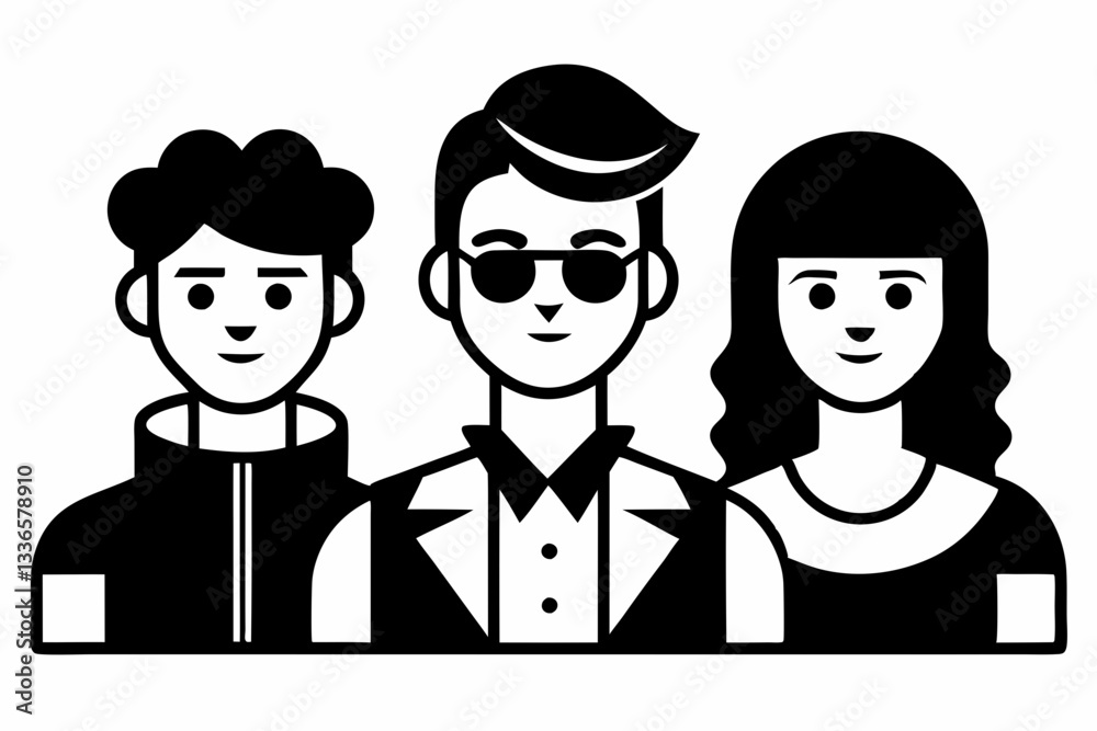 people icon trendy flat style persons line art silhouette vector illustration people icon trendy flat style persons line art silhouette vector illustration