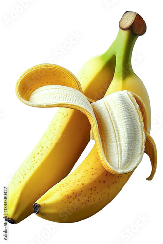 bananas: ripe yellow fruit with peel